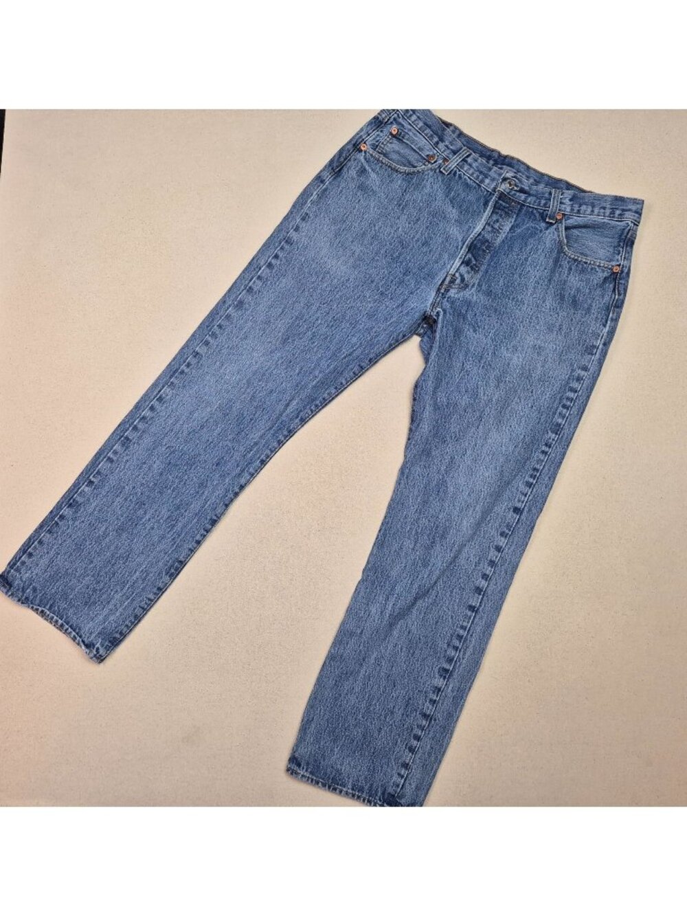 Levi's 501 Men's Wide Leg Button Fly Straight Blue Jeans Sz 34/29 Measured